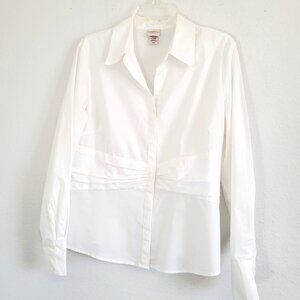 VTG Covington White Long Sleeved Button Up Cotton Dress Shirt XL EUC  Cute!
